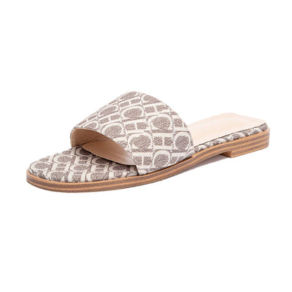 fachgo | Classic Simple Design Wearable Comfortable Anti-slip Sole Letter Printed Slippers Seasonal New Summer Fashion Women's Sandals