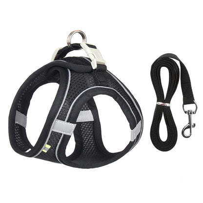 fachgo | Dog Harness Leash Set for Small Dogs Adjustable Puppy Cat Harness Vest French Bulldog Chihuahua Pug Outdoor Walking Lead Leash