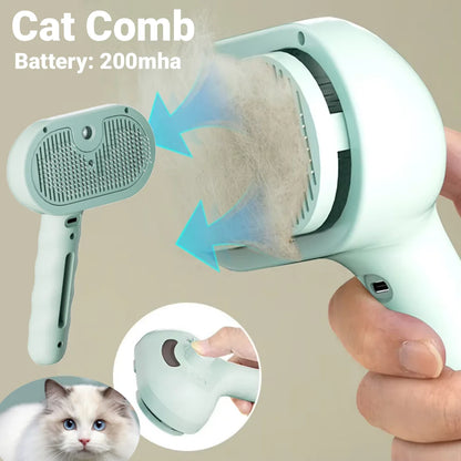 fachgo | 3 in 1 Cat Steam Brush Cat Hair Brush Pet Brush Pet Hair Cleaning Brush Comb for Shedding & Grooming for Cats Dogs Small Animals