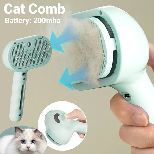 fachgo | 3 in 1 Cat Steam Brush Cat Hair Brush Pet Brush Pet Hair Cleaning Brush Comb for Shedding & Grooming for Cats Dogs Small Animals