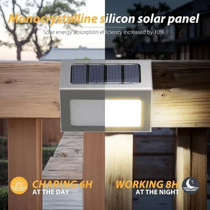 fachgo | 1-12Pack Solar Powered LED Deck Lights LED Solar Lamp Outdoor Stair Lights Stainless Steel for Garden Backyard Patio Wall Fence