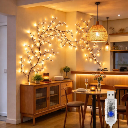 LED Tree Branch Light USB Powered Christmas Tree Vine Lamp DIY Festive Decor For Halloween Wedding Home