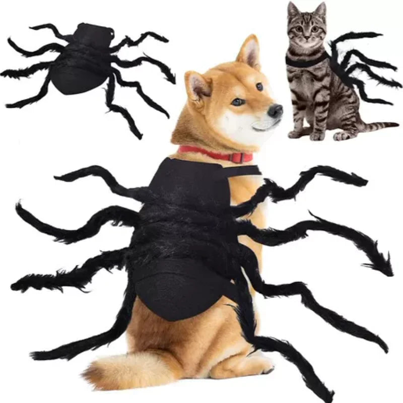 Halloween Pet Spider Costume Chest Dog Cat Clothes Cosplay Funny Spider Halloween Party Costumes for Small Medium Dog Cat