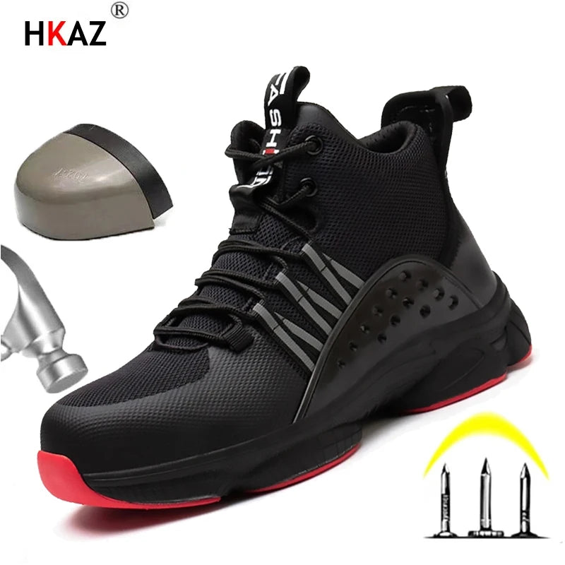 Safety Shoes Work Shoes Steel Toe Men Puncture-Protective Work Boots Indestructible Safety Lightweight