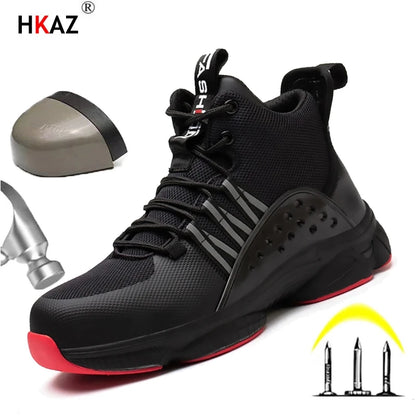 Safety Shoes Work Shoes Steel Toe Men Puncture-Protective Work Boots Indestructible Safety Lightweight