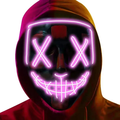 Poptrend Halloween Mask LED Light up Mask Scary mask for Festival Cosplay Halloween Costume Masquerade Parties Carnival Gift