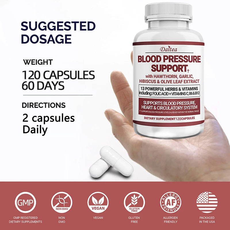 fachgo | Blood Pressure Support Supplement - Supports Fat Metabolism, Blood Circulation, Healthy Brain, Heart, Blood Vessels