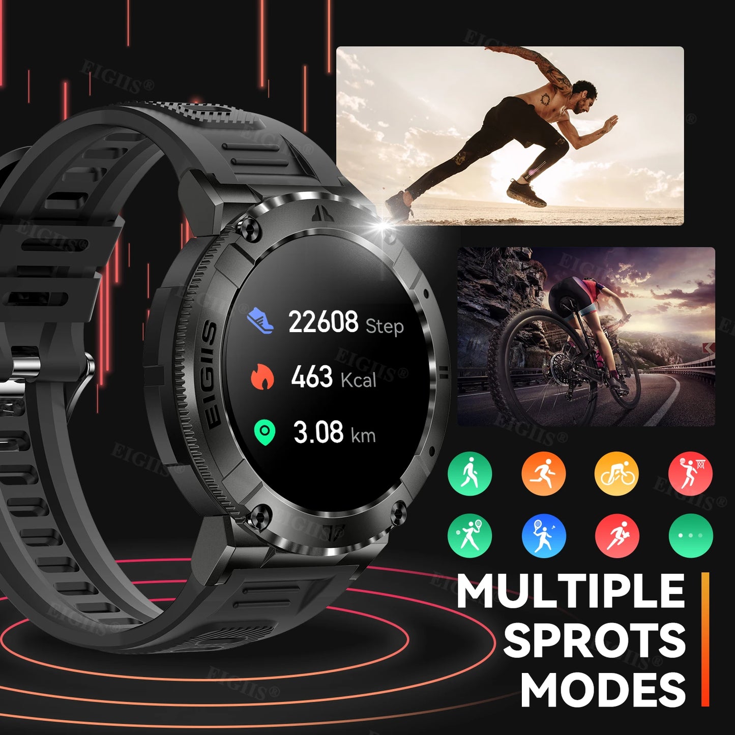 fachgo | LaNikar Smart Watch Men TFT Display Bluetooth Call Blood Pressure Sport Fitness Health Monitor Custom Dial Waterproof Smartwatch