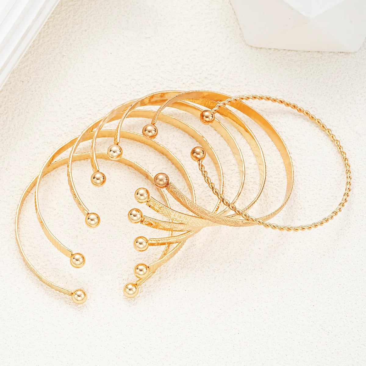 fachgo | 7 Pcs/Set Punk Gold Color Bracelets for Women Streetwear Goth Heart