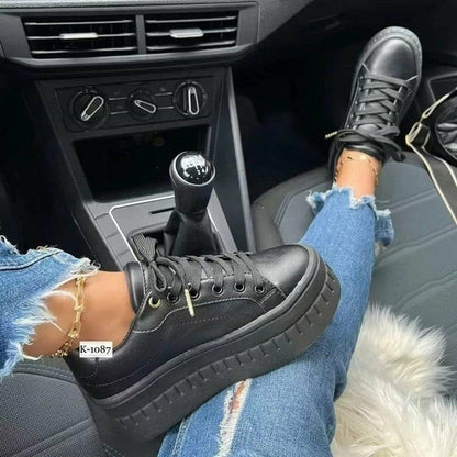 fachgo | Casual Platform Women's Shoes Flat Womens Sneakers