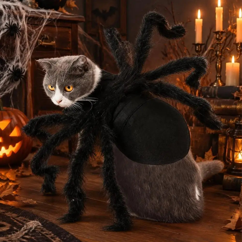 Halloween Pet Spider Costume Chest Dog Cat Clothes Cosplay Funny Spider Halloween Party Costumes for Small Medium Dog Cat