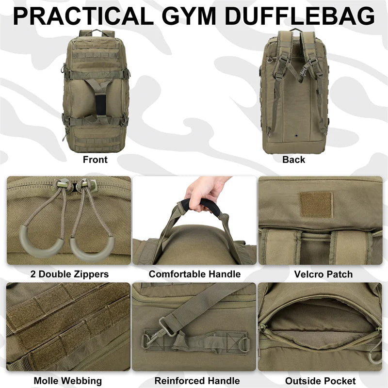 fachgo | LQARMY 30L 50L 80L Outdoor Mountaineering Bag Molle Tactical Backpack Large Duffel Bag Hiking Camping Travel Bags