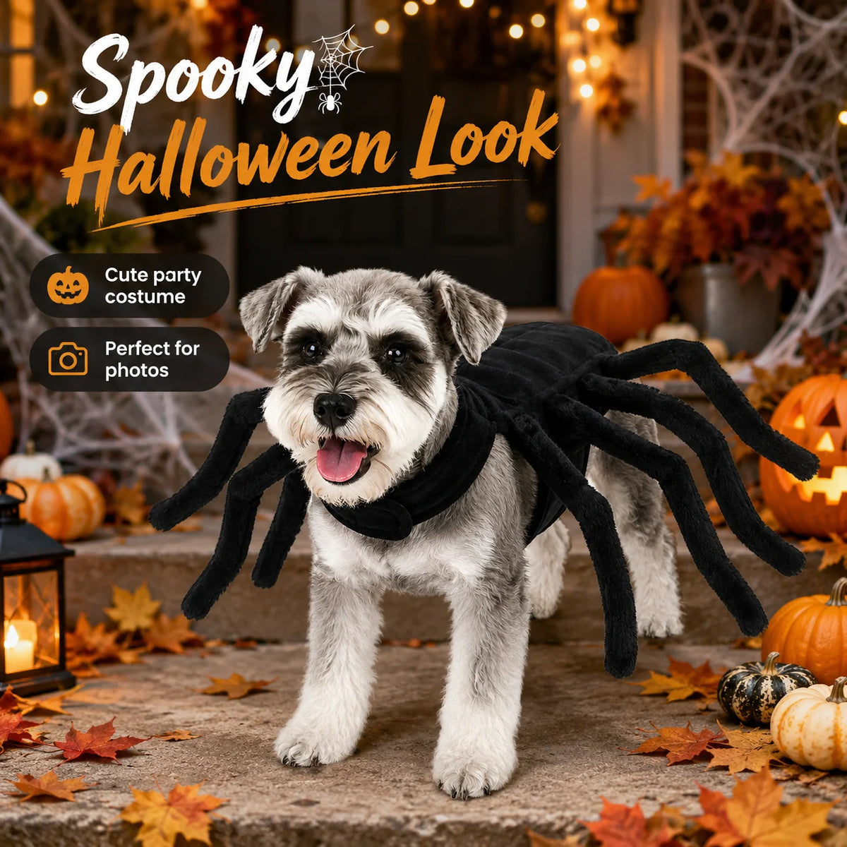 Halloween Spider Pet Costume for Cats Small Medium Dogs Funny Cosplay Outfit Puppy Party Dress Up Costume