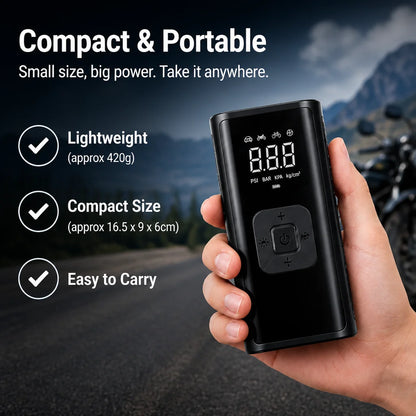 LEIBOO 150PSI Portable Air Compressor Electric Tire Inflator Wireless Air Pump Digital Pressure Gauge Car Bike Motorcycle Ball