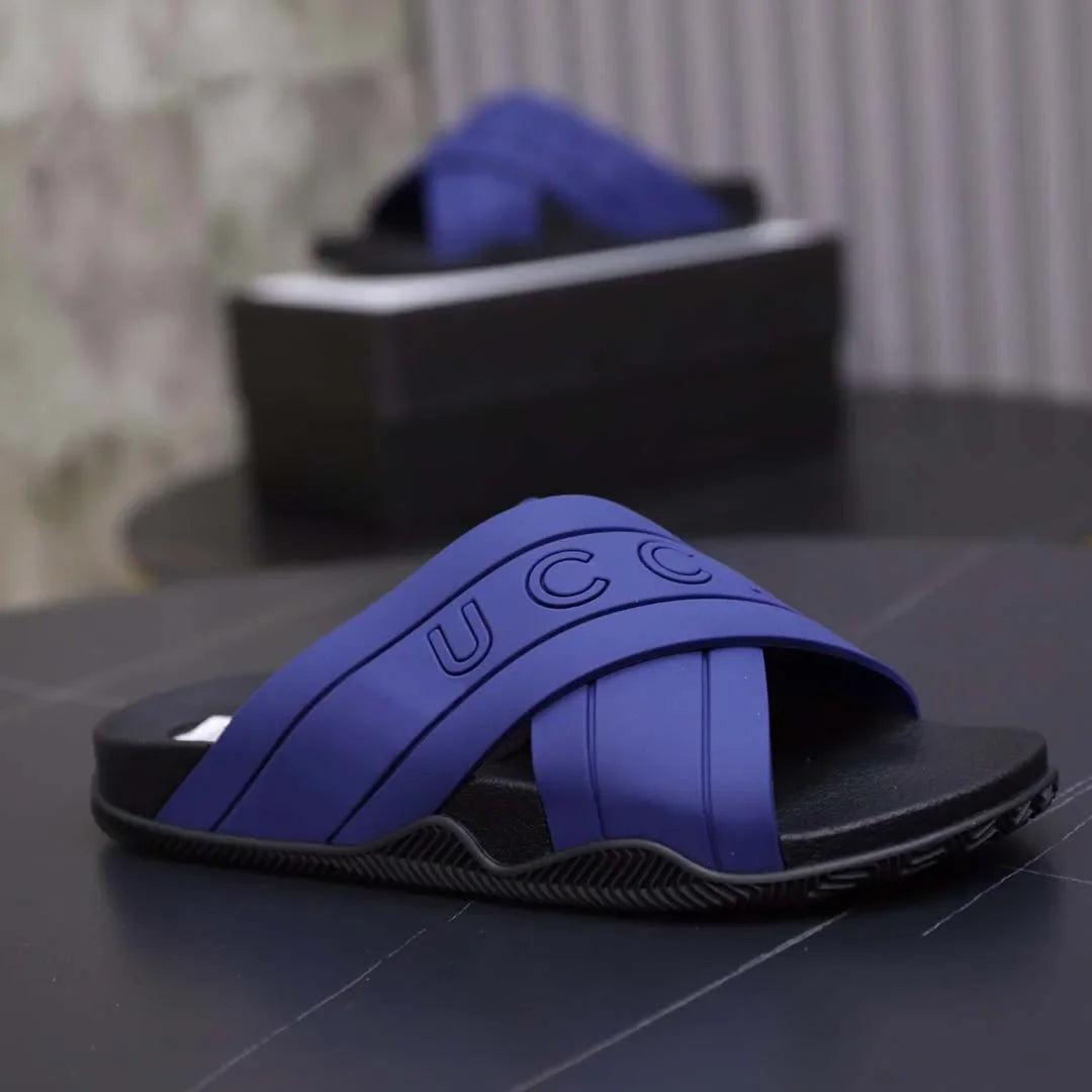 fachgo | Designer Sandal Women Men Rubber Leather Slide Sandal Dress Shoe Wedges Sandal Beach Slippers Luxury Summer Platform