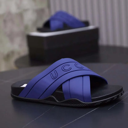 fachgo | Designer Sandal Women Men Rubber Leather Slide Sandal Dress Shoe Wedges Sandal Beach Slippers Luxury Summer Platform