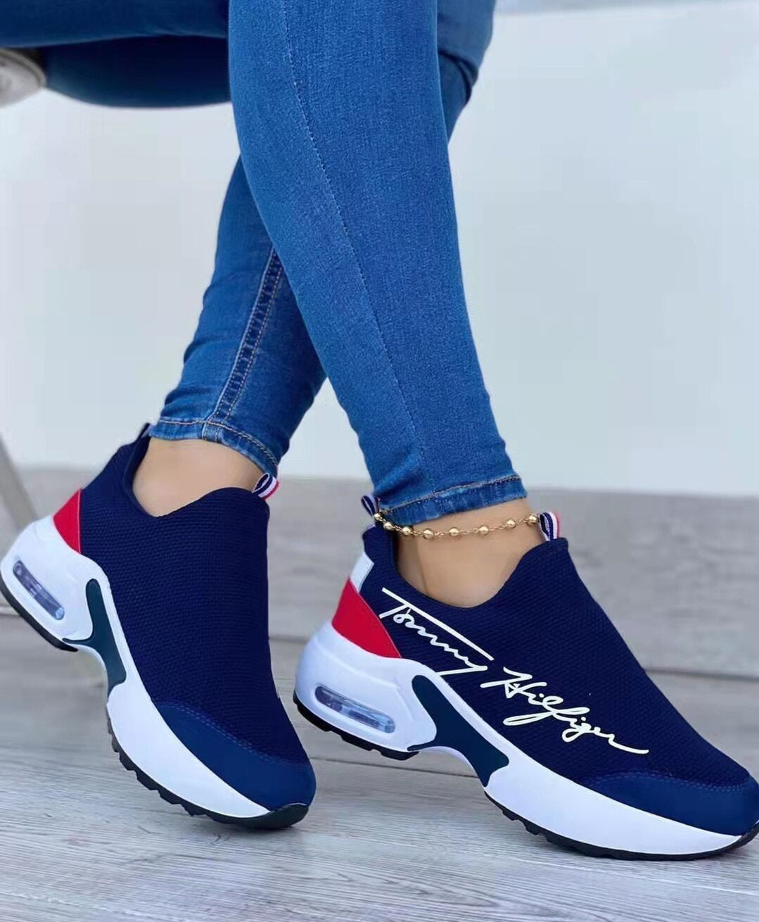 fachgo | Casual Breathable Wedges Ladies Walking Sneakers Flat Women Shoes