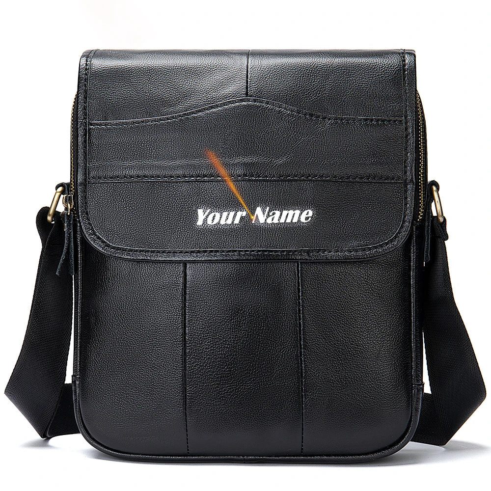 fachgo | MVA Men's Genuine Leather Bag Crossbody Bags for Men Messenger Bag Men Leather fashion Men's Shoulder Bags Male Handbags 1121