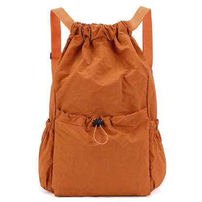 Fashionable Lightweight Drawstring Backpack: Large-Capacity Waterproof Sports Bag for School, Books, Outdoor Activities, Travel
