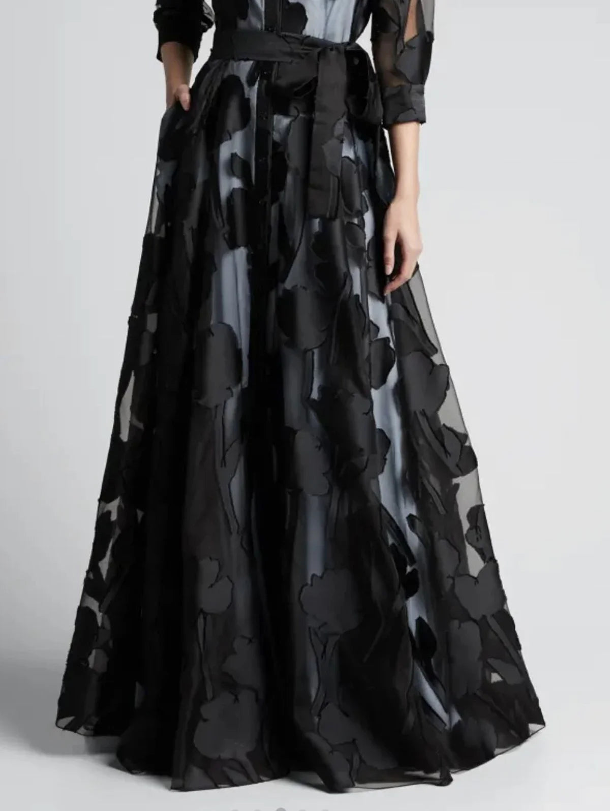 fachgo | Elegant Jacquard Mesh Maxi Dress for Women