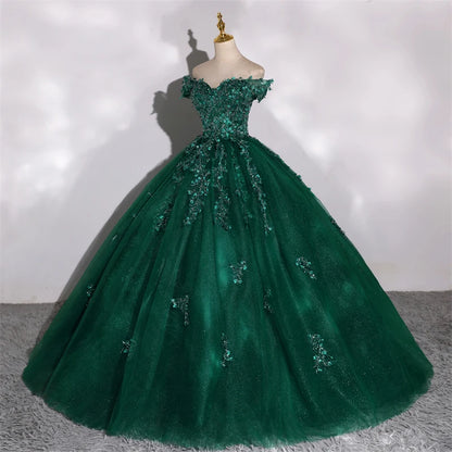 fachgo | Customized 15 Quinceanera Dresses Ball Gown Luxury Glitter Party Dresses Elegant Off Shoulder 15 Yearl Old Dress Prom Gown 2025
