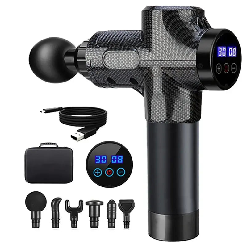 fachgo | Professional Massage Gun Massage Gun LCD Digital Display with 99 Levels for Adjusting the Body Arms Legs Back Deep Massage