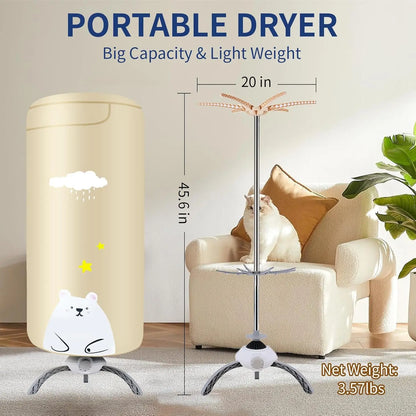 fachgo | 900W Portable Clothes Dryer for Apartments & Travel, Quick-Dry Large Capacity Dryer for Clothes & Shoes
