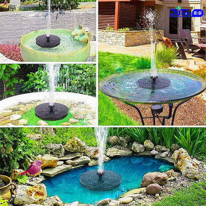 fachgo | Solar Fountain Outdoor Garden Water Feature Floating Bird Bath No Electricity Needed