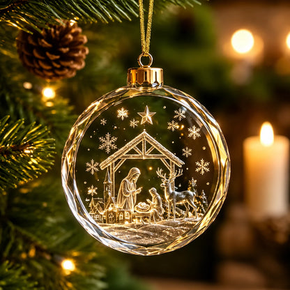 Christmas Tree Ornament Warm Holiday Hanging Decoration Winter Scenery Ornament Acrylic Transparent Acrylic Pendant For Mantel