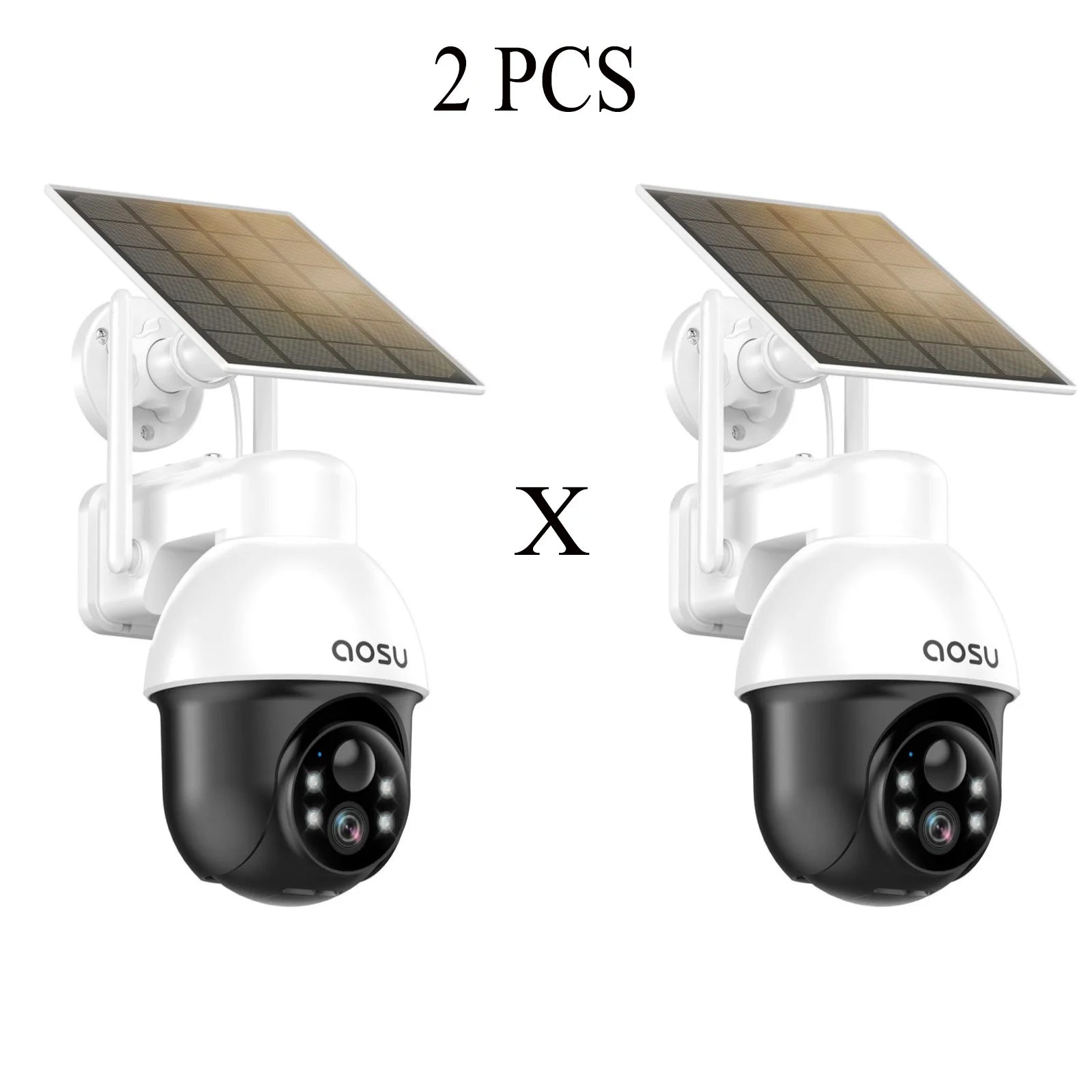 fachgo | AOSU 3MP PTZ Solar Security Camera 5000mAh Battery Wireless 2.4Ghz WIFI Camera PIR AI Detection 2-Way Audio Outdoor CCTV Camera