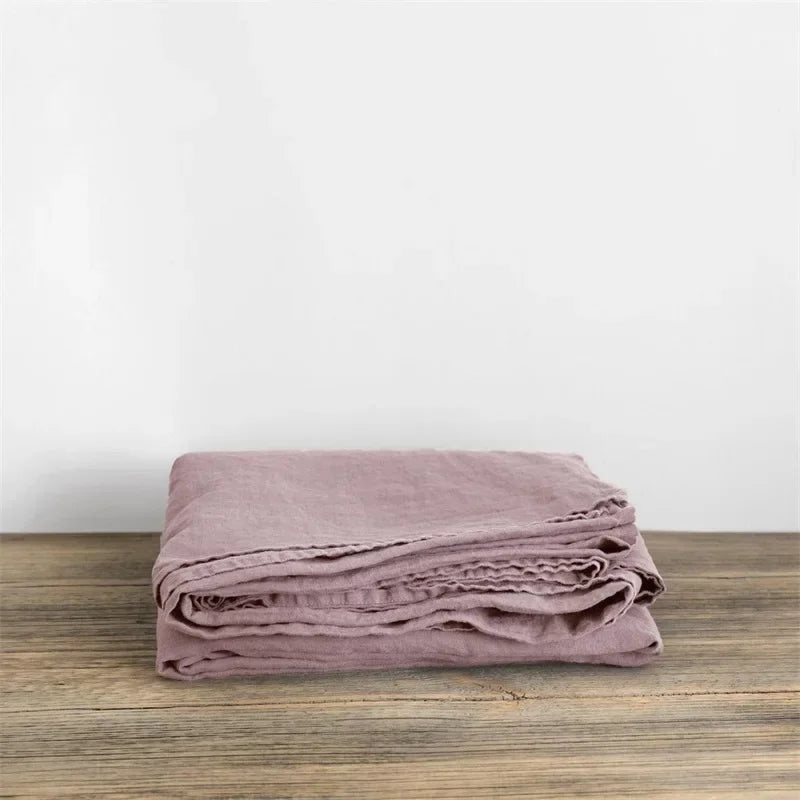 fachgo | Linen Sheets Set,100% French Stone Washed Pure Linen Bed Sheets, 3 Pieces (1 Flat Sheet, 2 Pillowcase) Suitable for Hot Sleepers
