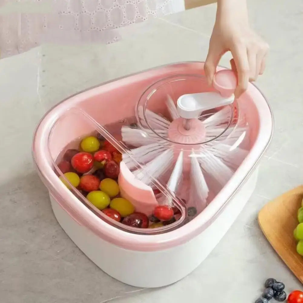 Manual Fruit & Vegetable Washer with Rotating Brush