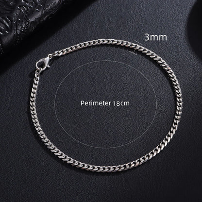 fachgo | New Trendy Cuban Chain Men Bracelet Classic Stainless Steel 3/5/7/9mm