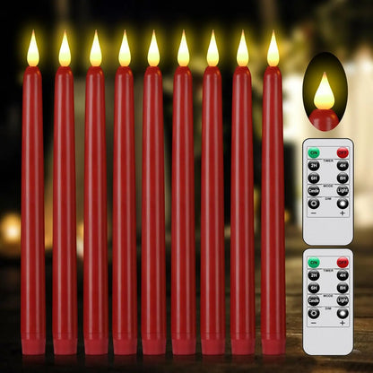 LED Flameless Taper Candles Battery Operated Realistic Flickering Remote Control Dinner Wedding Party Decoration Long Candles