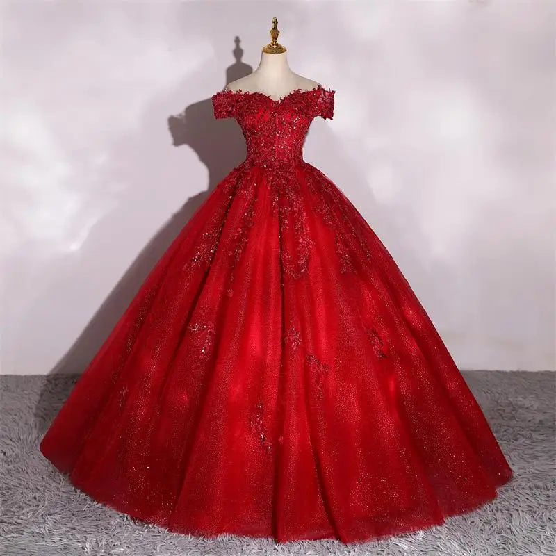 fachgo | Customized 15 Quinceanera Dresses Ball Gown Luxury Glitter Party Dresses Elegant Off Shoulder 15 Yearl Old Dress Prom Gown 2025