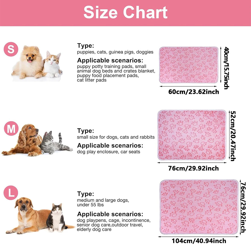 fachgo | 1pcs Ultra-Soft Paw Print Dog Blankets - Machine Washable, Cozy Pet Pillow Pads for Indoor & Outdoor Use - Ideal for Small to La