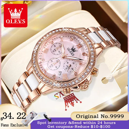 fachgo | OLEVS 9999 Diamond Women’s Quartz Watch