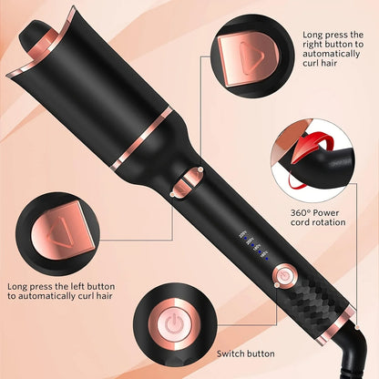 fachgo | Automatic Hair Curler Auto Hair Curling Iron Ceramic Rotating Air Curler Air Spin Wand Styler Curl Machine Magic Hair Curler