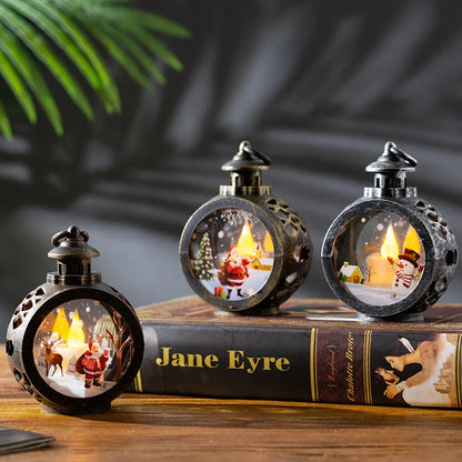 fachgo | Christmas Decorations Retro Night Lights Luminous Gift Window Decorations Tabletop Decorations Props Atmosphere Pendants