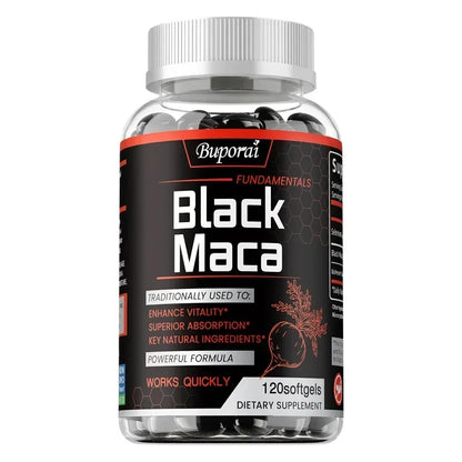 fachgo | Black Maca Supplement - Natural Nergizer, Improve Performance, Energy, Endurance Muscle Mass Improve, Balance Hormones