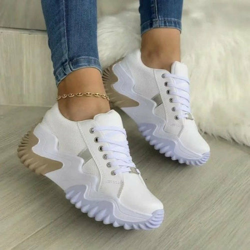 fachgo | Summer Women's Sneakers Thick Bottom Canvas Casual Shoes