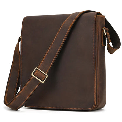 fachgo | High Quality Men's Leather Shoulder Bag Genuine Leather Crossbody Bags For Male Messenger Bags Vintage Sling Bags Man Bags 2024