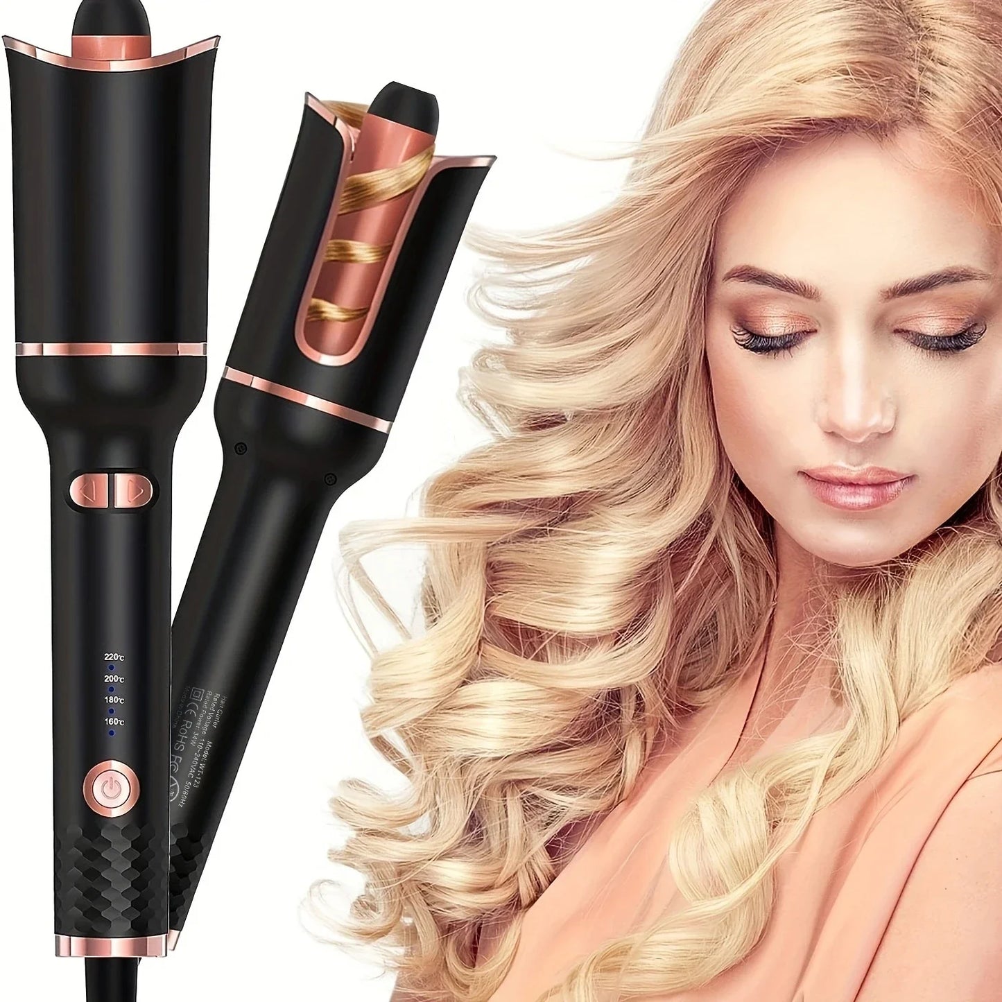 fachgo | Automatic Hair Curler Auto Hair Curling Iron Ceramic Rotating Air Curler Air Spin Wand Styler Curl Machine Magic Hair Curler