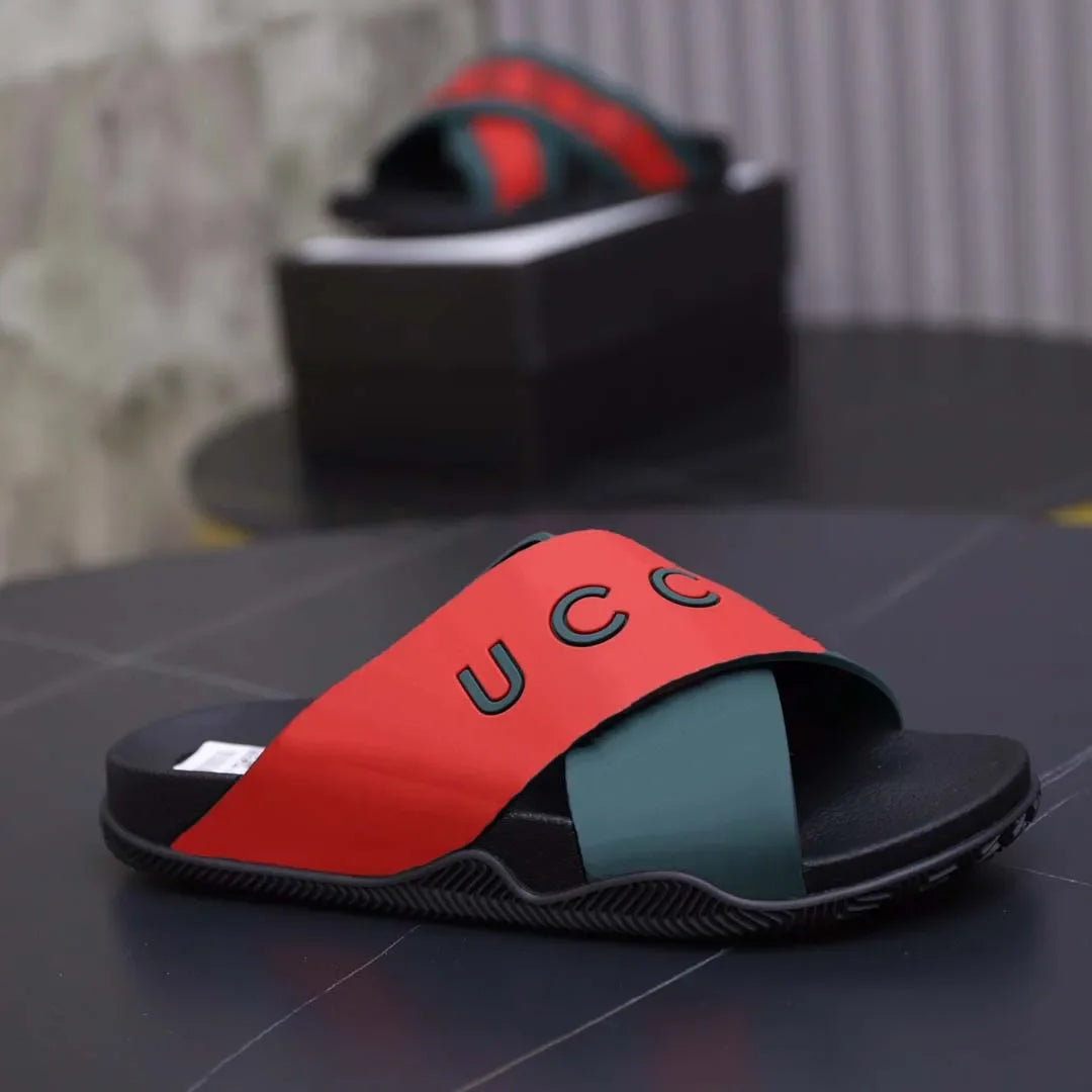fachgo | Designer Sandal Women Men Rubber Leather Slide Sandal Dress Shoe Wedges Sandal Beach Slippers Luxury Summer Platform