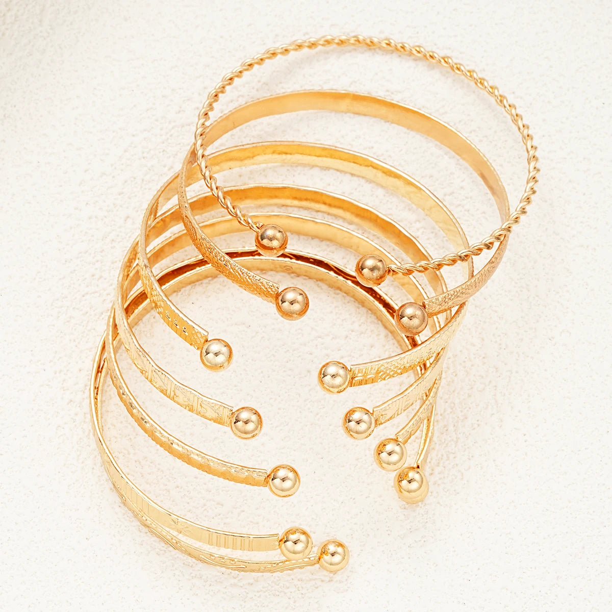 fachgo | 7 Pcs/Set Punk Gold Color Bracelets for Women Streetwear Goth Heart