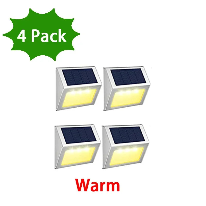 fachgo | 1-12Pack Solar Powered LED Deck Lights LED Solar Lamp Outdoor Stair Lights Stainless Steel for Garden Backyard Patio Wall Fence