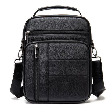 fachgo | Men's Natural Leather Handbag For Tablet Male Genuine Leather Shoulder Bag Small Men Travel Messenger Crossbody Bags Tote