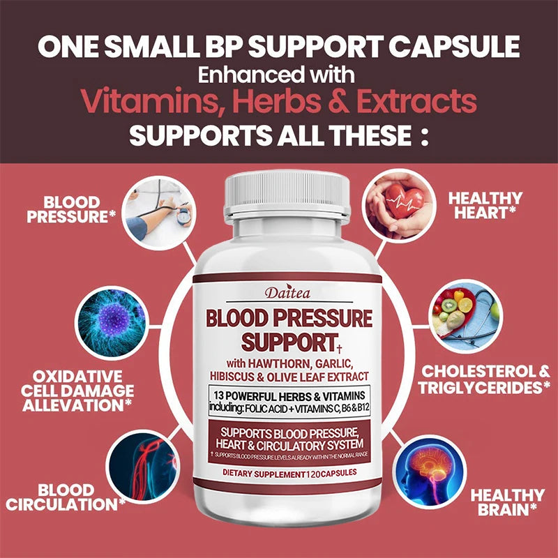 fachgo | Blood Pressure Support Supplement - Supports Fat Metabolism, Blood Circulation, Healthy Brain, Heart, Blood Vessels