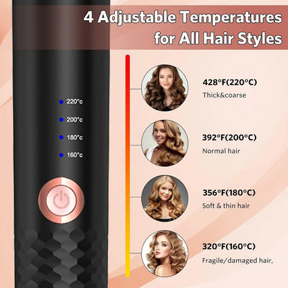 fachgo | Automatic Hair Curler Auto Hair Curling Iron Ceramic Rotating Air Curler Air Spin Wand Styler Curl Machine Magic Hair Curler