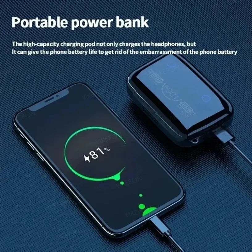 fachgo | Original M19 Bluetooth Headset Wireless In-Ear Sports Intelligente Touch Led Displaymirror Warehouse Charging Treasure Earphone